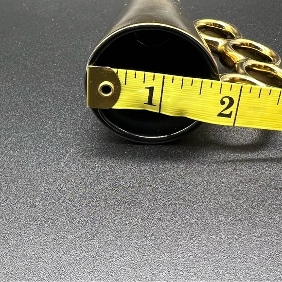 Shiny Mirror Gold Glass Double Shot Glass With A Brass Knuckles Detailed  Handle - Picture 8 of 8